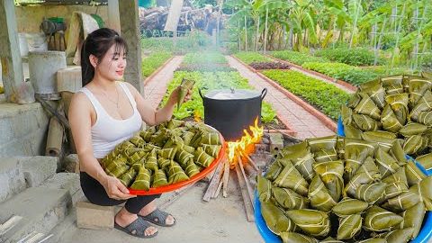 Традиционный китайский способ заворачивания пирожных: с использованием диких листьев.