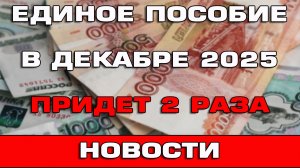 Единое пособие в декабре 2025 придет 2 раза Новости