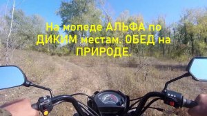На мопеде АЛЬФА по ДИКИМ местам. Обед на природе.