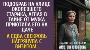 Подобрав на улице околевшего старика, втайне от мужа приютила его на даче… А едва приехала свекровь