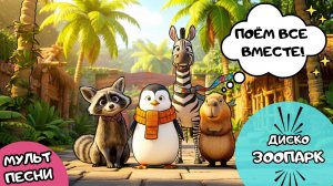 ДИСКО ЗООПАРК 🦒🐘🦁 Новая Детская Песенка | Мультики про Животных для Малышей