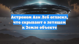 Астроном Ави Леб огласил, что скрывают о летящем к Земле объекте