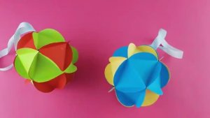 Объемный шар из бумаги! Новый год! Ёлочные игрушки своими руками!