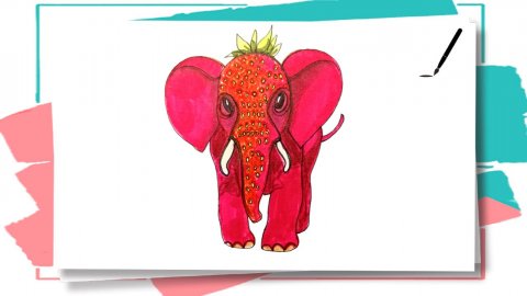 Как нарисовать Мем Клубничного слона / Итальянский Брейнрот / Strawberry Elephant