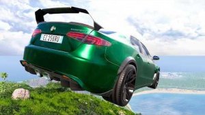 Реалистичные падения автомобилей со скал — аварии на BeamNG Drive | CrashBoomPunk
