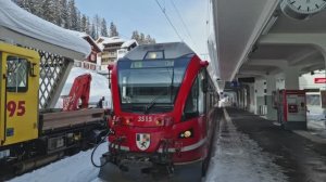 Путешествие на поезде по Швейцарии. Вид из кабины машиниста