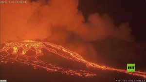 مشاهد لأنهار من الحمم تتدفق من بركان كيلاويا الثائر في هاواي