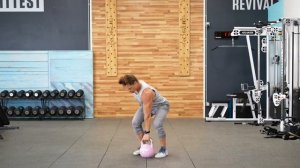 Взятие гири с ротационным жимом чередуя руки/Alternating Kettlebell Clean to Rotational Press