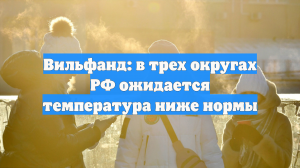 Вильфанд: в трех округах РФ ожидается температура ниже нормы