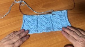 Шикарная широкая коса. Узор вяжем спицами