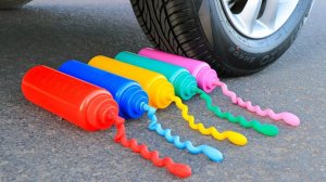 Машина давит предметы колесом! Эксперименты с колесом! Давим банки! Залипалка ASMR