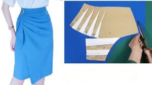 Каскад и складки на юбке-карандаш. Моделирование и пошив