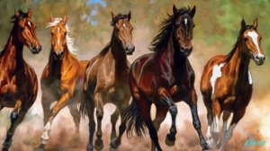 В беге тягучем топот не слышен  *  Кони художницы Bonnie Marris