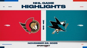 23.11.2025 | ОБЗОР МАТЧА | Сан-Хосе Шаркс - Оттава Сенаторз | Highlights