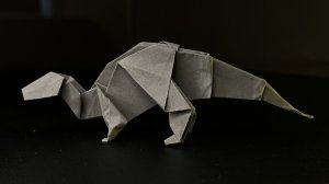 Оригами динозавр - игуанодон из бумаги - обучение | Как сделать из бумаги динозавра оригами