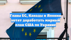 Главы ЕС, Канады и Японии хотят доработать мирный план США по Украине