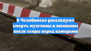 В Челябинске расследуют смерть мужчины и женщины после ссоры перед камерами
