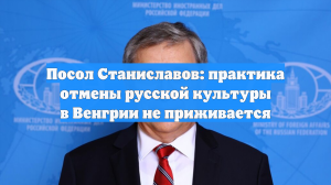 Посол Станиславов: практика отмены русской культуры в Венгрии не приживается