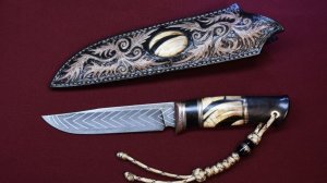 Нож "Дозорный" (клинок мозаичный дамаск), И.Ю. Пампуха