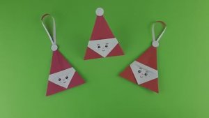 Дед Мороз Новогодняя игрушка на елку из бумаги! Оригами своими руками!