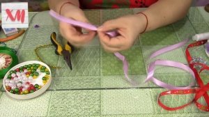 Игрушки из лент и бусин на елку. ХоббиМаркет