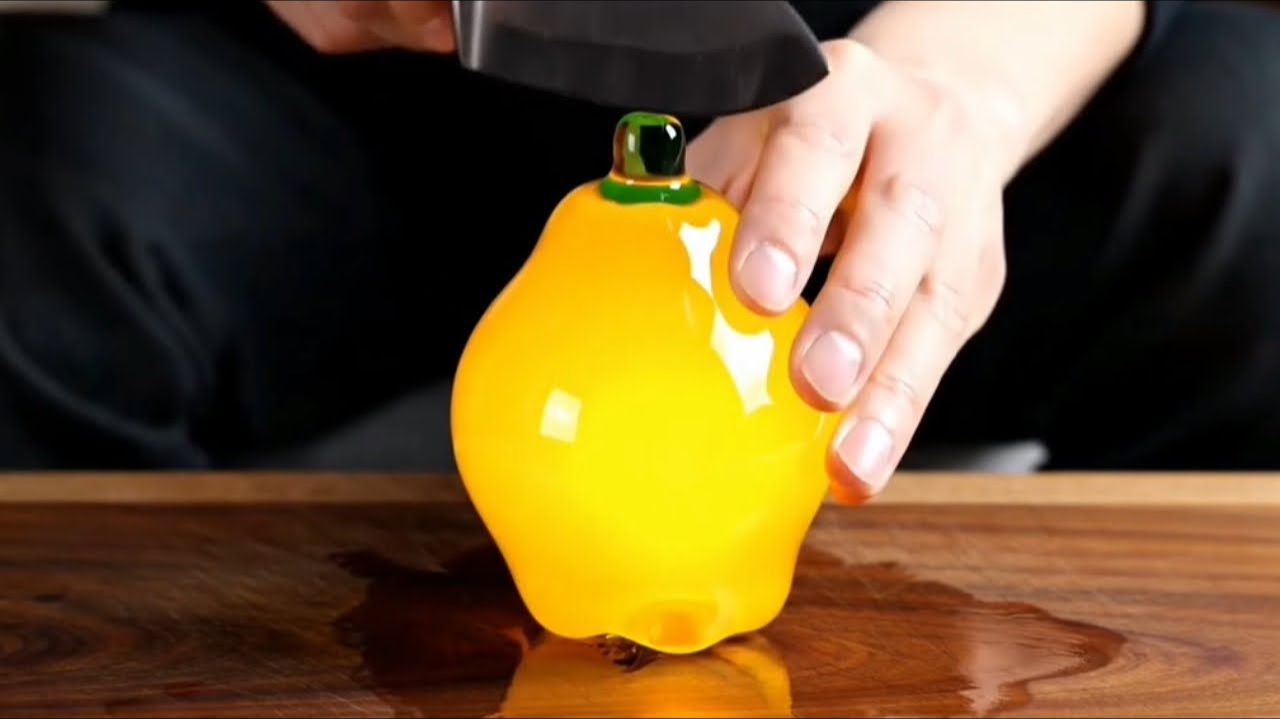 АСМР 1 минута нарезки фруктов в стекле #AIАСМР #АРТАСМР смотреть онлайн