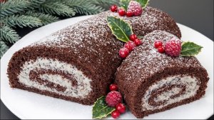 Вкуснейший праздничный РУЛЕТ...🍰🍒🎄 😋    Рецепт ⤵️