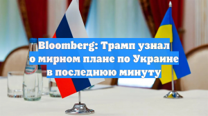 Bloomberg: Трамп узнал о мирном плане по Украине в последнюю минуту