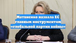 Матвиенко назвала ЕС главным инструментом «глобальной партии войны»