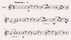 М.Глинка "Жаворонок" минусовка и ноты для флейты (блокфлейты), темп 70