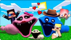 ❤️Нас Приютила СЕМЬЯ ГОЛОДНЫХ ЧЕРВЕЙ в Майнкрафт! НУБИК