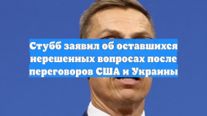 Стубб заявил об оставшихся нерешенных вопросах после переговоров США и Украины