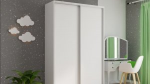 Обзор 2-х дверного шкафа-купе серии "Экспресс", Фасад: Белый снег, Корпус: Белый Снег