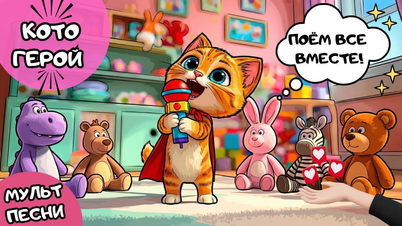 РЫЖИИ КОТЯ ГЕРОИ   Песенка и Приключения для Детеи  Веселыи Котик 3D Мульт 