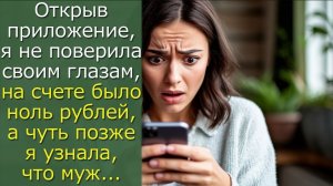 Открыв приложение, я не поверила  глазам, на счете было ноль рублей, а чуть позже я узнала, что муж