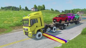 СМЕШНОЙ МУЛЬТИК С МАШИНКАМИ. Бум‑бум! Прыжки через „лежачих“ и лава — будет весело!