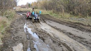 Батя,мотоблок и танковая дорога