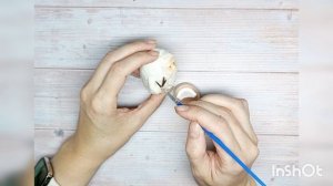 Мухоморчик - ватная игрушка. Часть 4, тонировка игрушки и создание травки