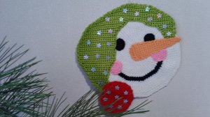 Снеговик панно, прихватка 1