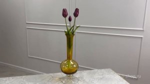 Стеклянная ваза ПЕРЕЛИВЫ ПОЛУТОНОВ, оранжевая, 41 см, 105867-25