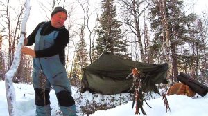 ХОЛОДНАЯ НОЧЁВКА в тайге среди волков.