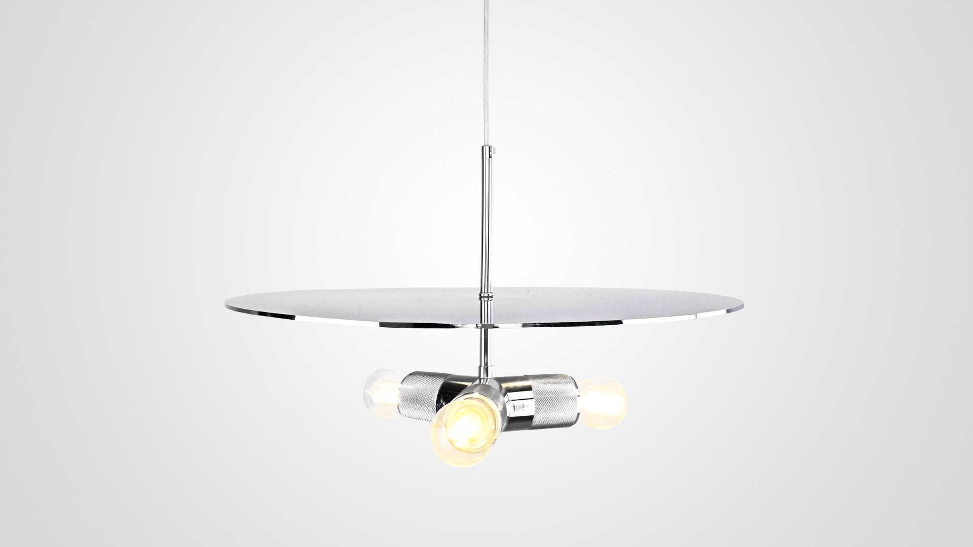 Люстра RH Utilitaire Disk Triple Pendant Sil