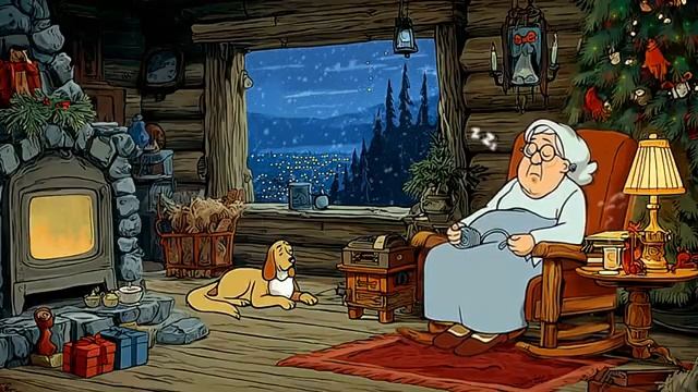 1920s Oldies Playing in Another Room Cozy Christmas Night with Grandma Vintage Winter Memories