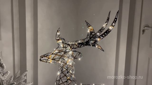 Светящаяся фигура ОЛЕНЬ ХЬЮ, ротанг, 120 тёплых белых LED-огней, 92 см, 4080239