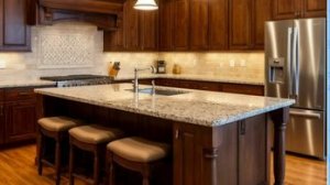 Установка плинтуса на столешницу кухни.