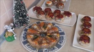 Заливное.Порционная Подача Холодца.Заливной салат рецепт.Блюда на Новогодний стол Новый