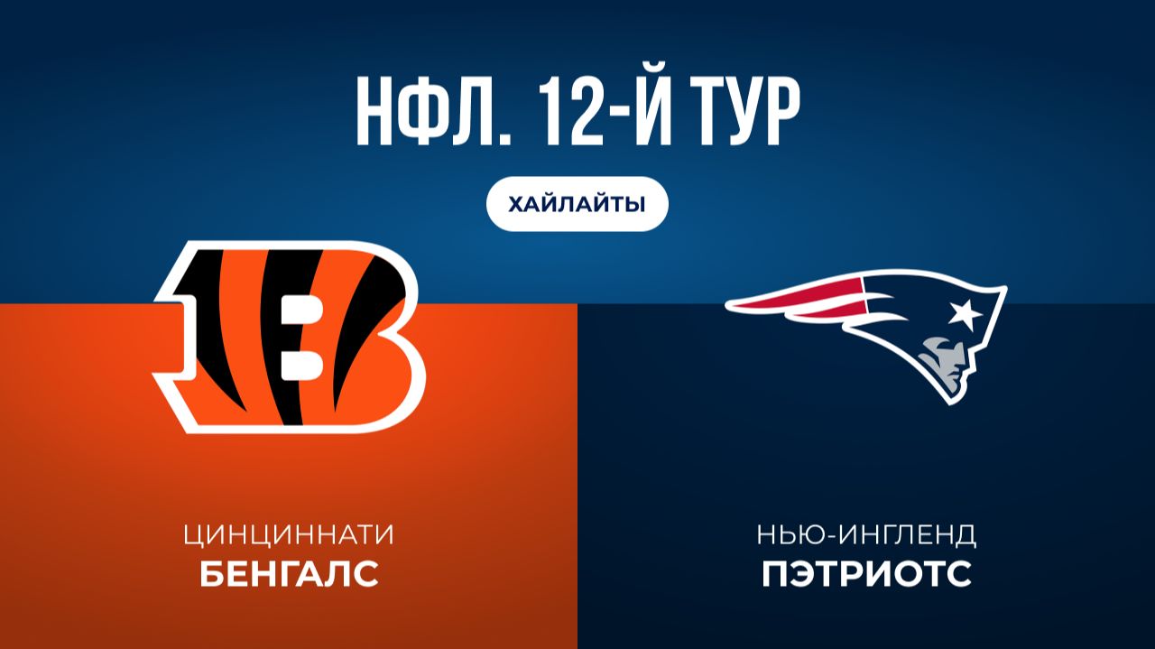 НФЛ. 12-й тур. «Цинциннати» — «Нью-Ингленд» (обзор)