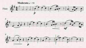 М.Глинка "Жаворонок" минусовка и ноты для флейты (блокфлейты), темп 50