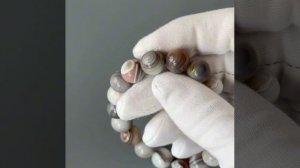 Браслет агат ботсвана шарик 10,8-11,1 мм