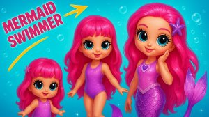 Девочка Русалка растет!  Как стать чемпионкой по плаванию?   Поделки для кукол ЛОЛ ОМГ!